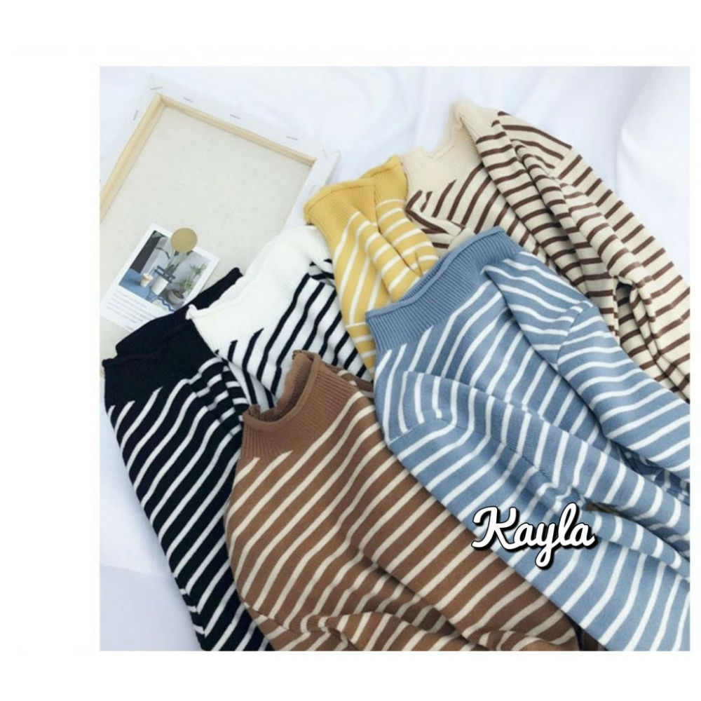 現貨⚡免運⚡絕版下殺🔥 條紋類包心沙針織上衣 A0389 #Kayla.girl #少女愷拉-細節圖2