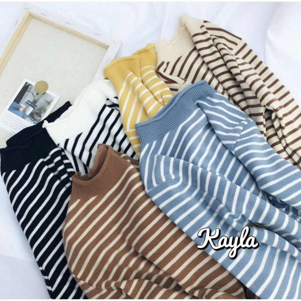 現貨⚡免運⚡絕版下殺🔥 條紋類包心沙針織上衣 A0389 #Kayla.girl #少女愷拉-細節圖6