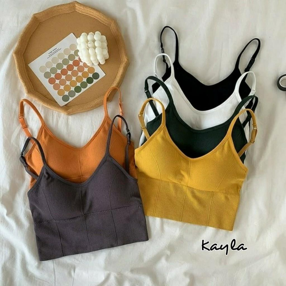 預購🌟免運🌟美背BraTop帶胸墊外穿內搭打底完勝顏色也超美 A0066 #Kayla.girl #少女愷拉-細節圖3