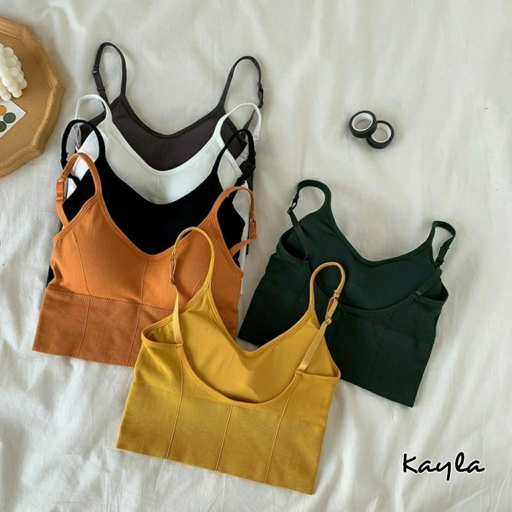 預購🌟免運🌟美背BraTop帶胸墊外穿內搭打底完勝顏色也超美 A0066 #Kayla.girl #少女愷拉-細節圖6