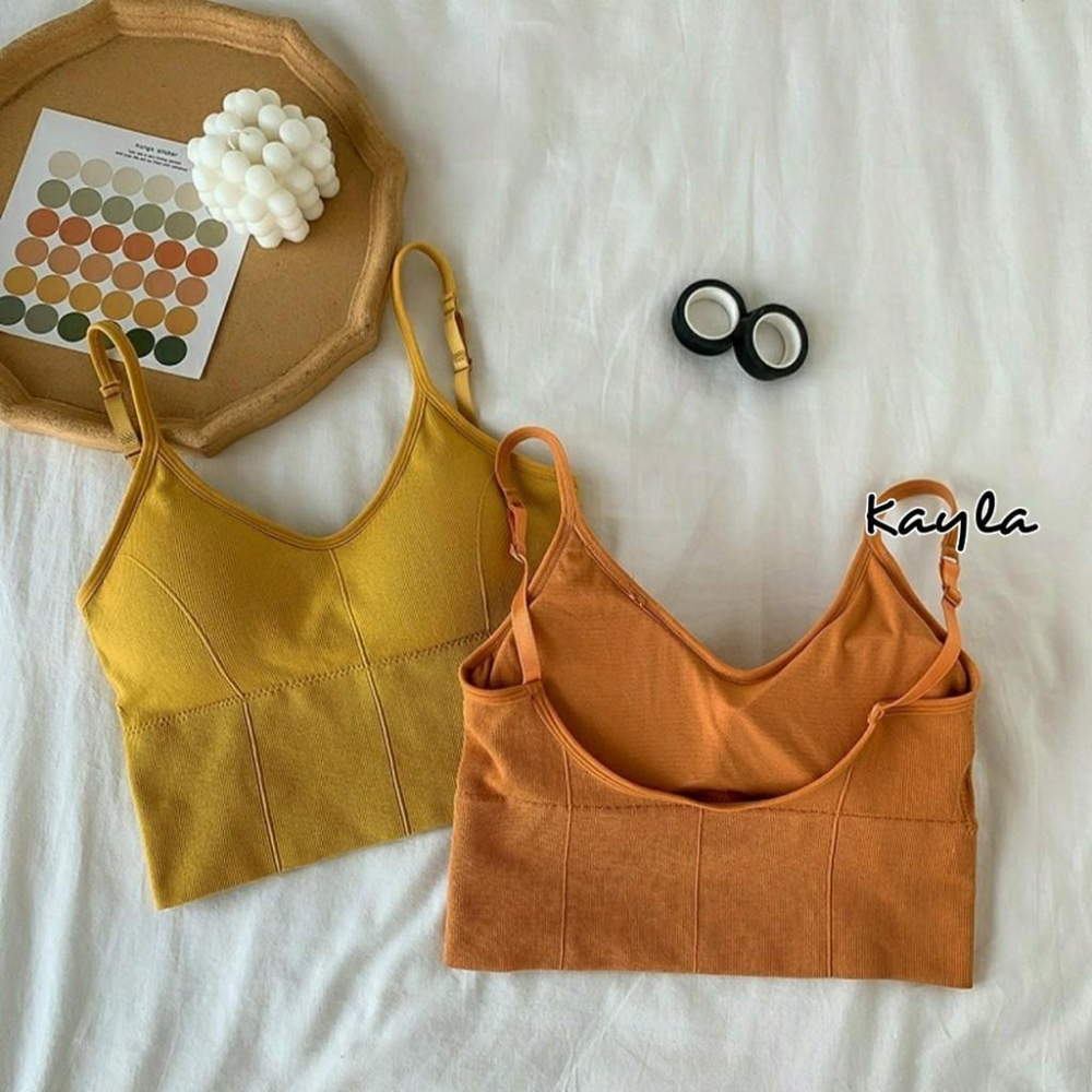 預購🌟免運🌟美背BraTop帶胸墊外穿內搭打底完勝顏色也超美 A0066 #Kayla.girl #少女愷拉-細節圖7