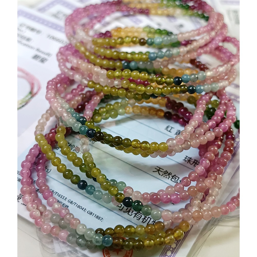 天然彩碧璽_繞手三圈款_高品色標等級_市售千元品項_珠寶工廠貨源直供-規格圖8