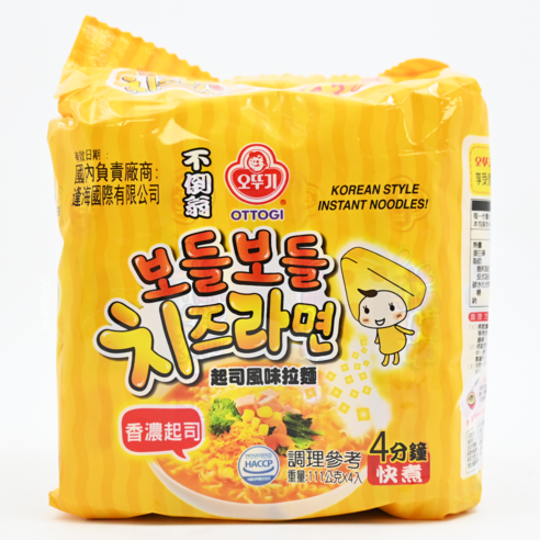 【卡娃依企業行】進口日本&韓國零食百貨專賣店OTTOGI 不倒翁 起司風味拉麵 111g 4包/袋-細節圖2