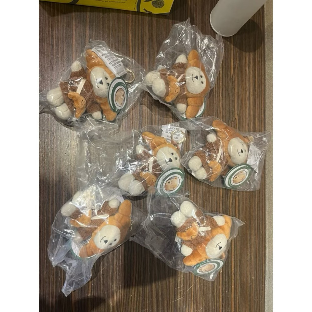 星巴克 Starbucks Jellycat 可頌熊寶寶掛飾 鑰匙圈-細節圖3
