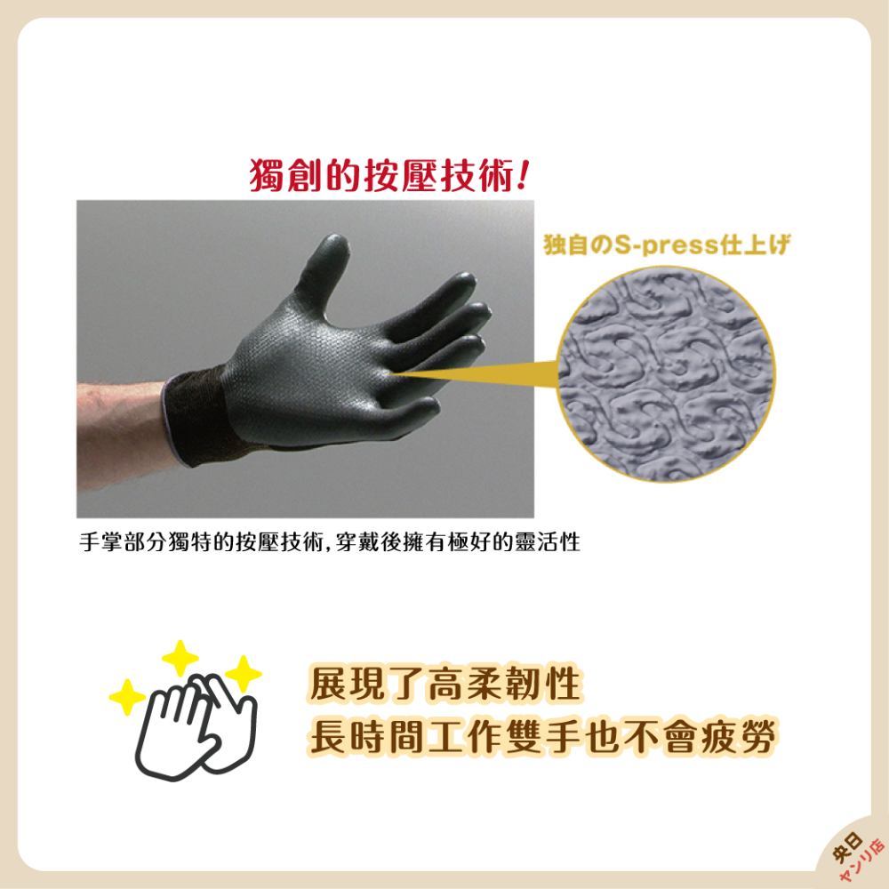 日本 SHOWA 371 止滑橡膠手套 工作手套 耐磨 防滑 安全 防護 手套-細節圖4