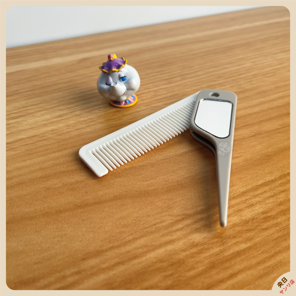 ✨新品·免運·隔日到貨✨日本 鏡梳 折疊鏡梳 梳子 鏡子 瀏海梳 尖頭梳 迷你 便攜 小鏡子 化妝鏡 迷你鏡-細節圖4