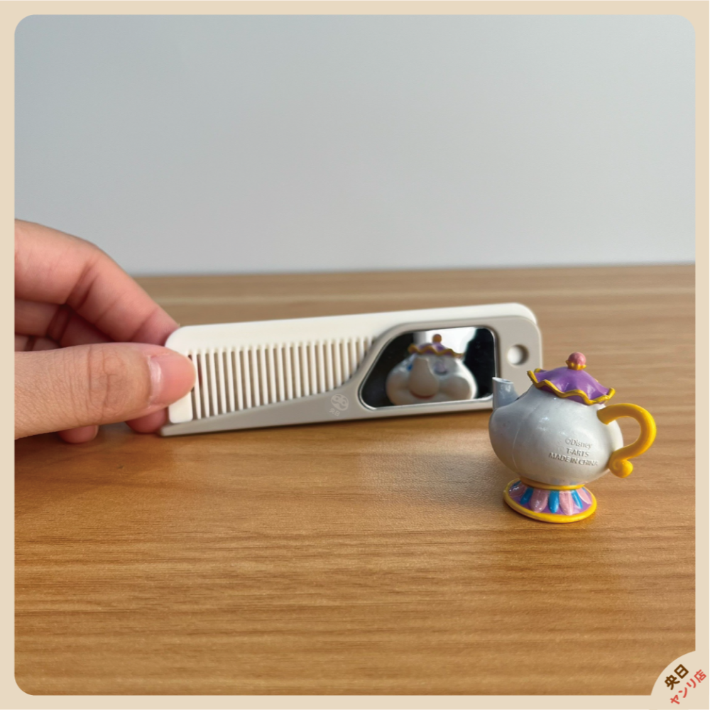 ✨新品·免運·隔日到貨✨日本 鏡梳 折疊鏡梳 梳子 鏡子 瀏海梳 尖頭梳 迷你 便攜 小鏡子 化妝鏡 迷你鏡-細節圖6