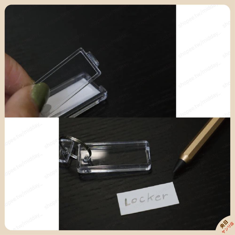 日本 SURUGA 透明鑰匙圈 愛心鑰匙圈 吊牌鑰匙圈 方形鑰匙圈 名牌鑰匙圈 鑰匙圈-細節圖6