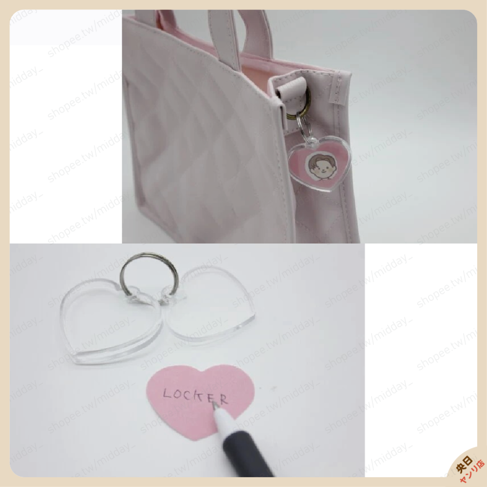 日本 SURUGA 透明鑰匙圈 愛心鑰匙圈 吊牌鑰匙圈 方形鑰匙圈 名牌鑰匙圈 鑰匙圈-細節圖7