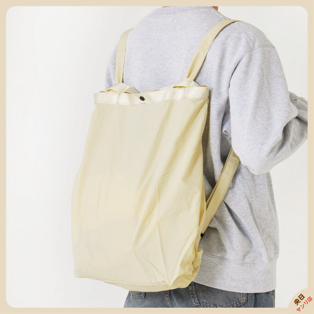 日本 3COINS 雙肩背兩用環保袋 2WAY 環保袋 折疊購物袋 多用途購物袋 買菜包 購物袋-細節圖4