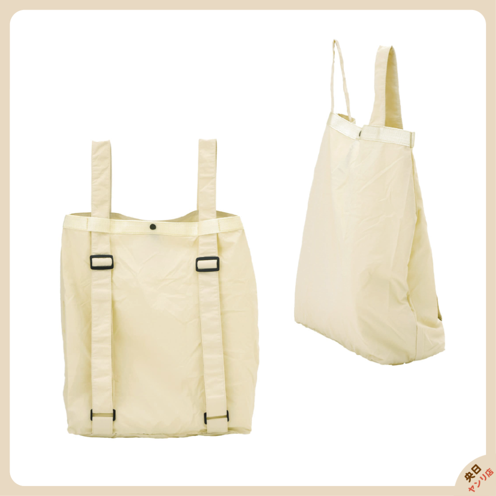 日本 3COINS 雙肩背兩用環保袋 2WAY 環保袋 折疊購物袋 多用途購物袋 買菜包 購物袋-細節圖6