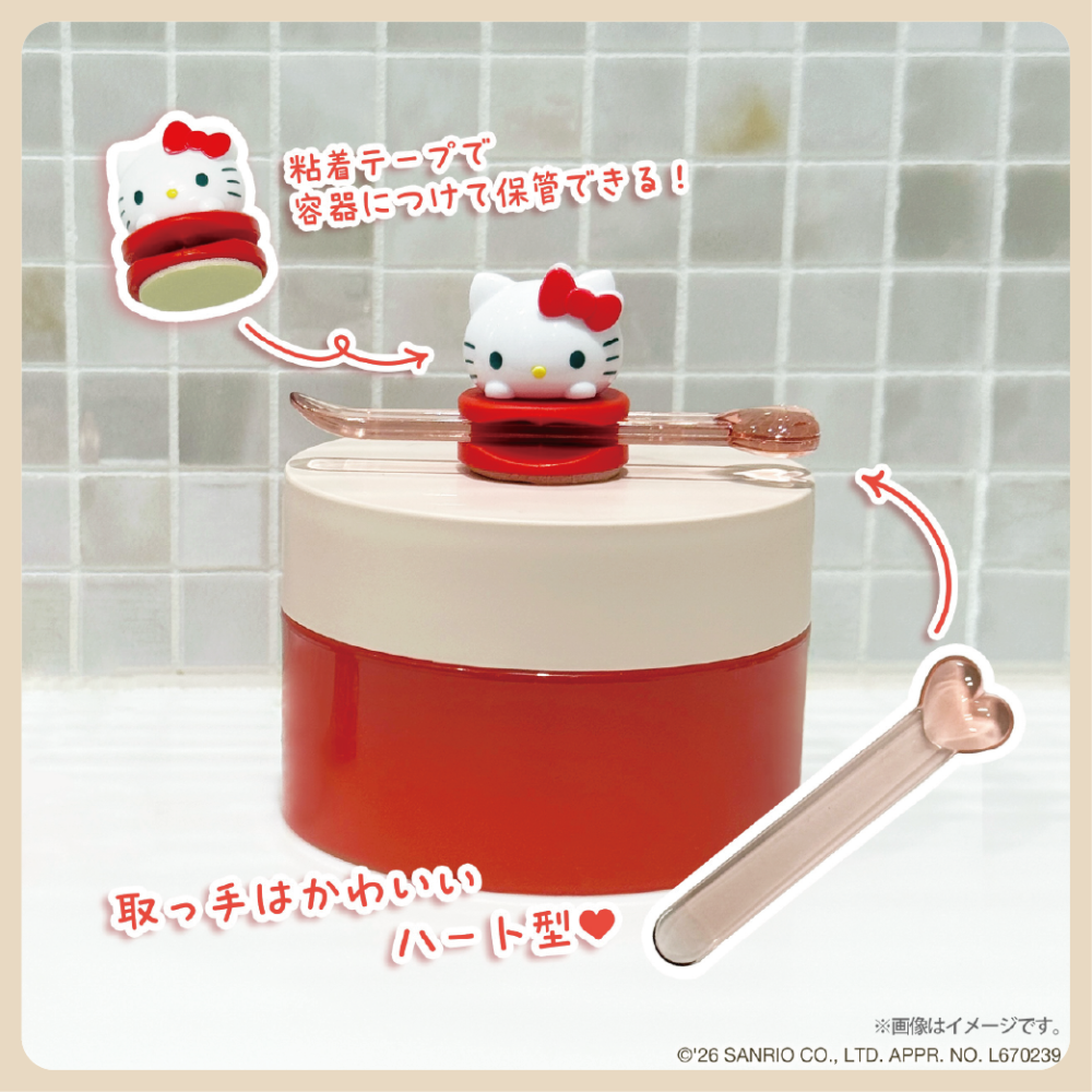 日本 DAISO 大創 三麗鷗 SANRIO 凱蒂貓 Kitty 保養工具 挖勺 刮勺 面膜夾 刮刀-細節圖4