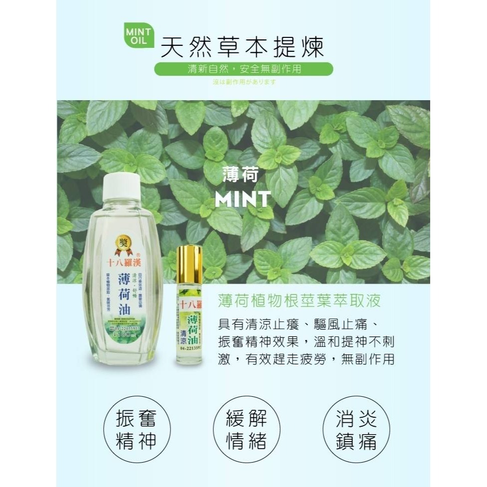 【十八羅漢】滾珠/噴霧精油系列10ML/100ML(薄荷/香茅)-細節圖3