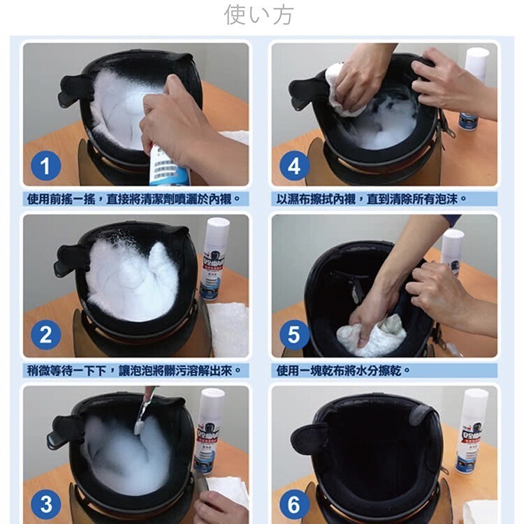 【HAPPY HOUSE】免水洗安全帽瞬潔乾洗泡泡200ML-細節圖8
