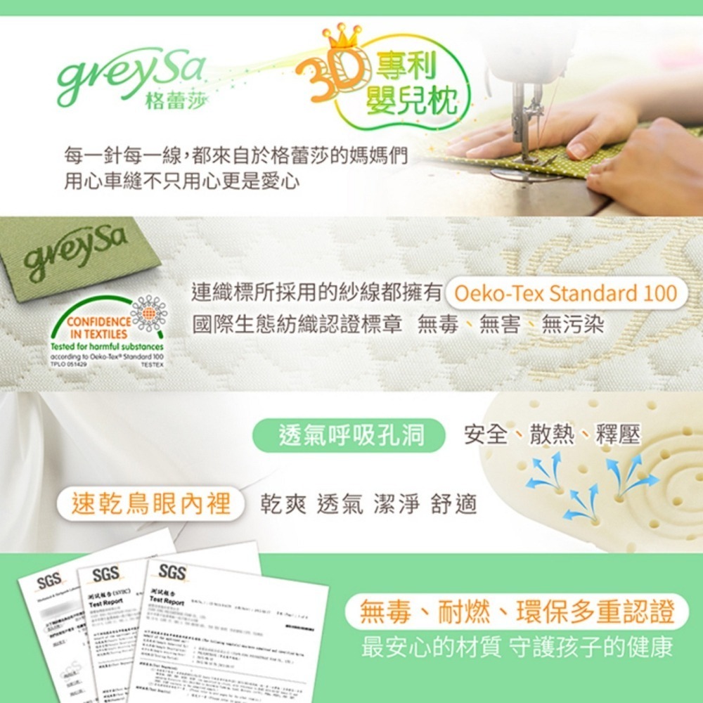 【GreySa格蕾莎】3D專利嬰兒枕(一歲以上寶寶適用)-細節圖4