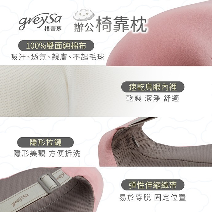 【GreySa格蕾莎-台灣製造】辦公椅靠枕-細節圖7
