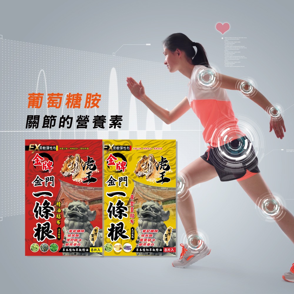 【虎王金牌】一條根精油貼布EX加強版(紅-清涼舒緩/黃金薑-溫熱感)-細節圖10