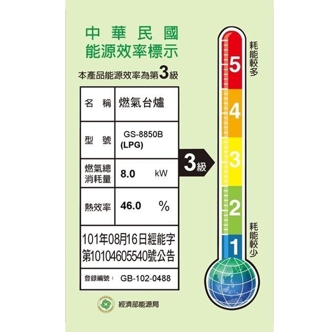 SUNHOW上豪 不鏽鋼檯面式快速安全爐GS-8850B(桶裝瓦斯適用)-細節圖3