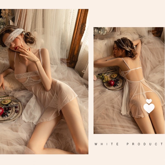 午夜衣櫥🌹現貨🔥薄紗睡衣 蕾絲睡衣 睡裙 性感睡衣 情趣睡衣 露乳睡衣 蕾絲睡衣 法式睡衣 開衩睡衣 吊帶睡衣-細節圖2