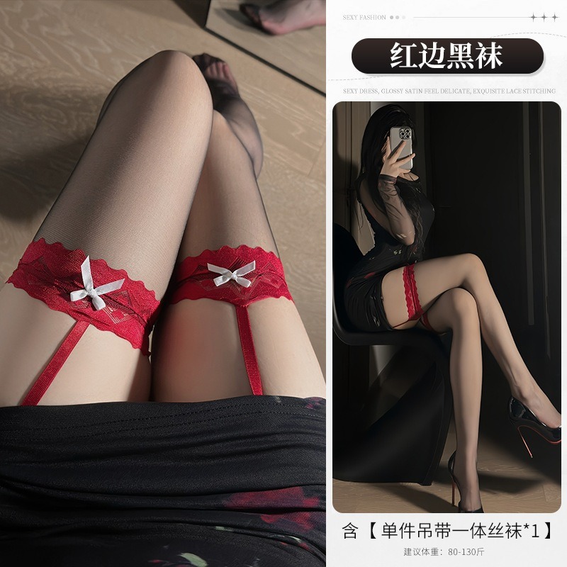 ᴹˢ朵•午夜衣櫥🌹現貨🔥吊帶襪 情趣絲襪 性感絲襪 吊帶絲襪 黑絲 過膝襪 膝上襪 絲襪 大腿襪 透膚絲襪加長絲襪-規格圖9