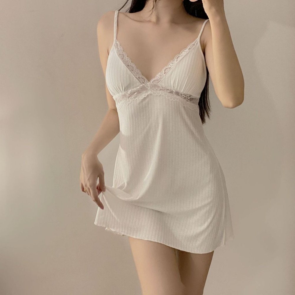 ᴹˢ朵•午夜衣櫥🌹現貨🔥性感睡衣 莫代爾睡衣 胸墊睡衣 居家服 睡衣女 睡裙 睡衣裙 連身睡衣 吊帶睡衣無袖睡衣-規格圖9