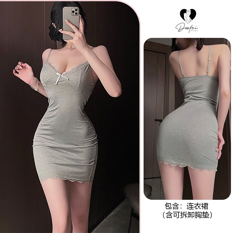 ᴹˢ朵•午夜衣櫥🌹現貨🔥性感睡衣 莫代爾睡衣 胸墊睡衣 居家服 睡衣女 睡裙 睡衣裙 連身睡衣 吊帶睡衣無袖睡衣-規格圖9