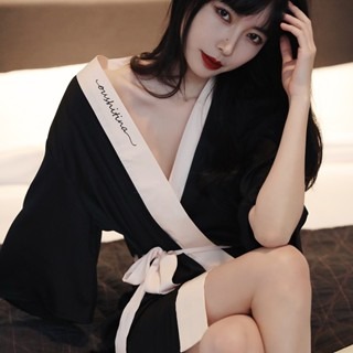 ᴹˢ朵•午夜衣櫥🌹現貨🔥睡袍 冰絲睡袍 性感睡衣 晨袍 居家服 外袍 性感睡袍 法式睡衣 女生睡衣 冰絲睡衣睡裙-細節圖7