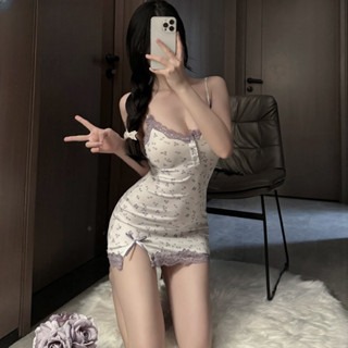 ᴹˢ朵•午夜衣櫥🌹現貨🔥性感睡衣 小胸睡衣 胸墊睡衣 緞面睡衣 純慾睡衣 睡裙 睡衣女生 睡衣裙 連身睡衣居家服-細節圖4