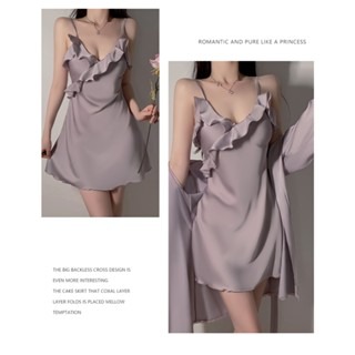 ᴹˢ朵•午夜衣櫥🌹現貨🔥緞面睡衣 睡裙 性感睡衣 法式睡衣 絲質睡衣 蕾絲睡衣 睡衣女生 冰絲睡衣 睡衣裙睡袍 居-細節圖7