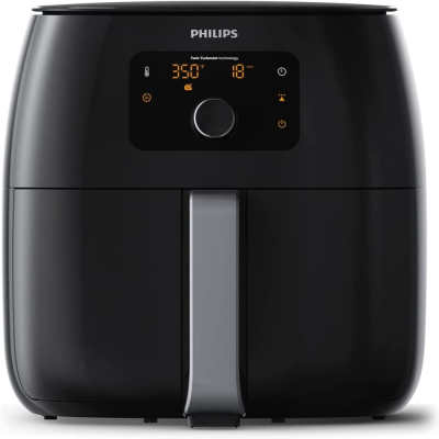 【美國代購】全新Philips 飛利浦 熱穿透氣旋智能大容量尊榮氣炸鍋7.3L-XXL 黑色