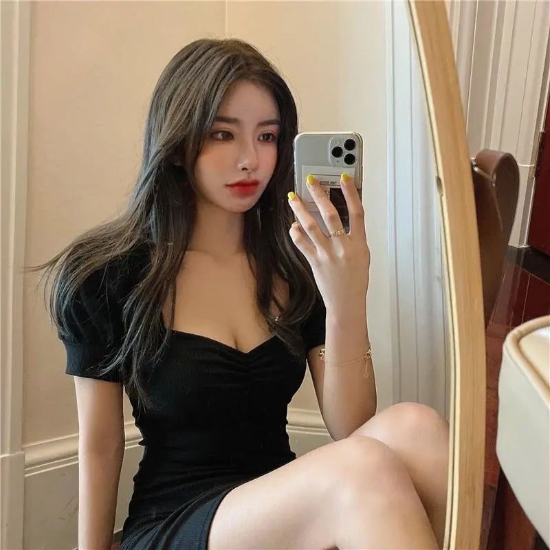 泡泡袖方領包臀-細節圖3