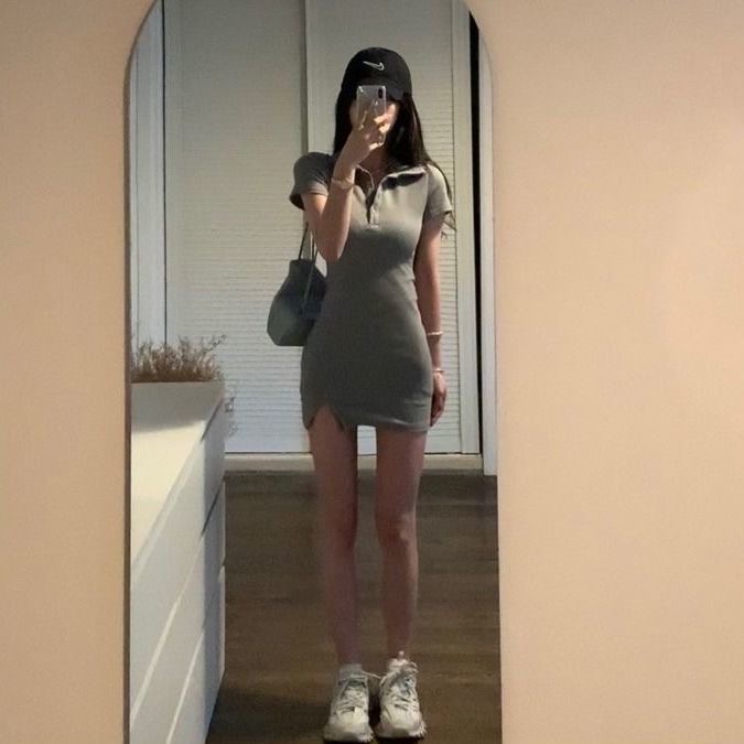 短袖素色polo開叉短款-細節圖2