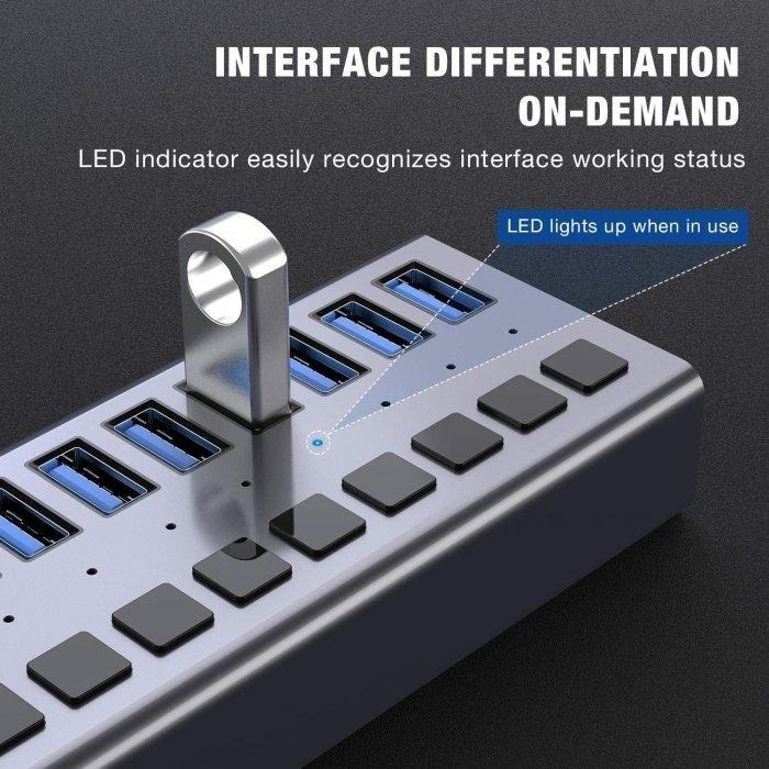 台灣出貨Acasis阿卡西斯集線器USB3.1 type-c Hub 16埠鋁合金外殼HS-716MG-細節圖3