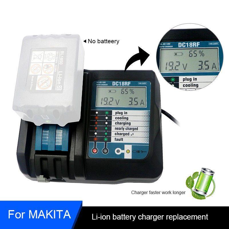 通用 Makita牧田 14.4V~18V 液晶電流顯示 USB插孔DC18RC升級版鋰電池充電器DC18RF-細節圖3