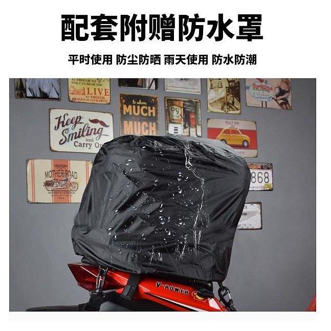 GHOST RACING碳纖摩托車機車尾包 安全帽收納包硬殼LED閃光 騎士手提後背包 重機後座包 附防水罩-細節圖5