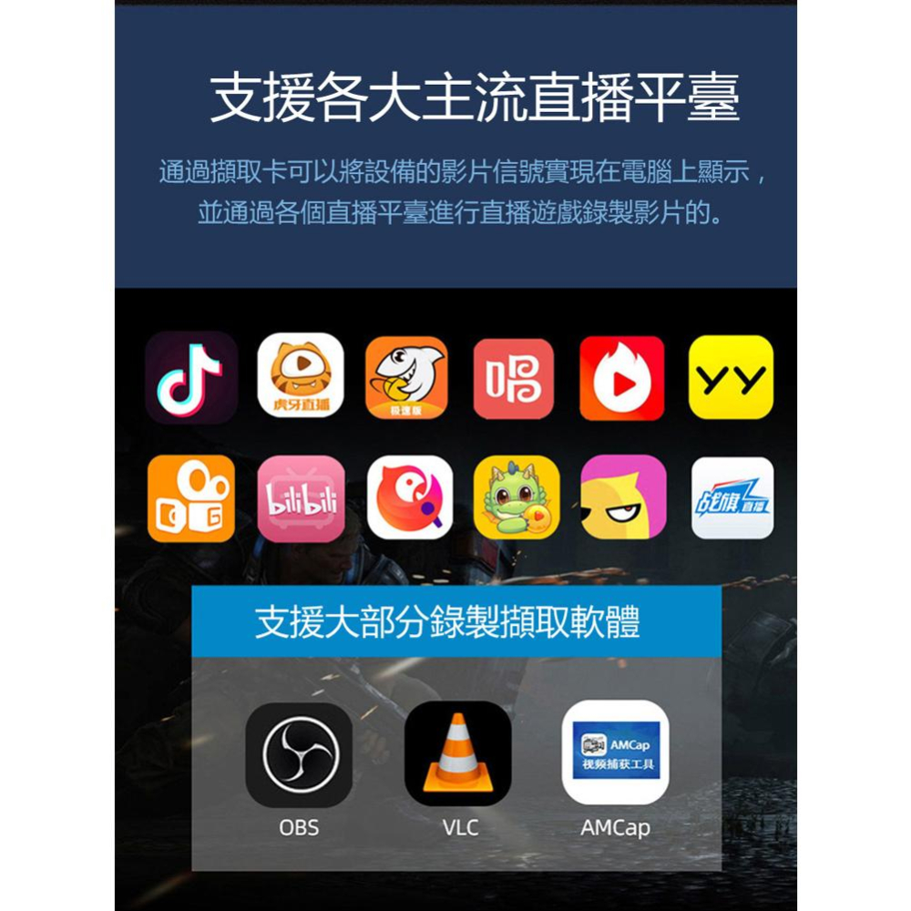 台灣出貨4K HDMI影像擷取卡直播即時雙輸出USB採集卡1080p 60Hzx OBS環出-細節圖3