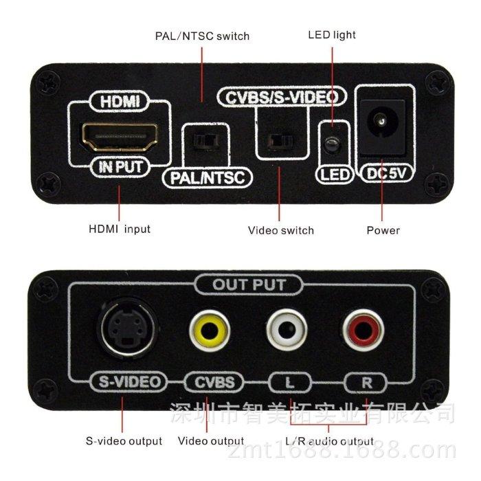 台灣出貨1080高清 HDMI轉AV S端子CVBS RCA-細節圖3