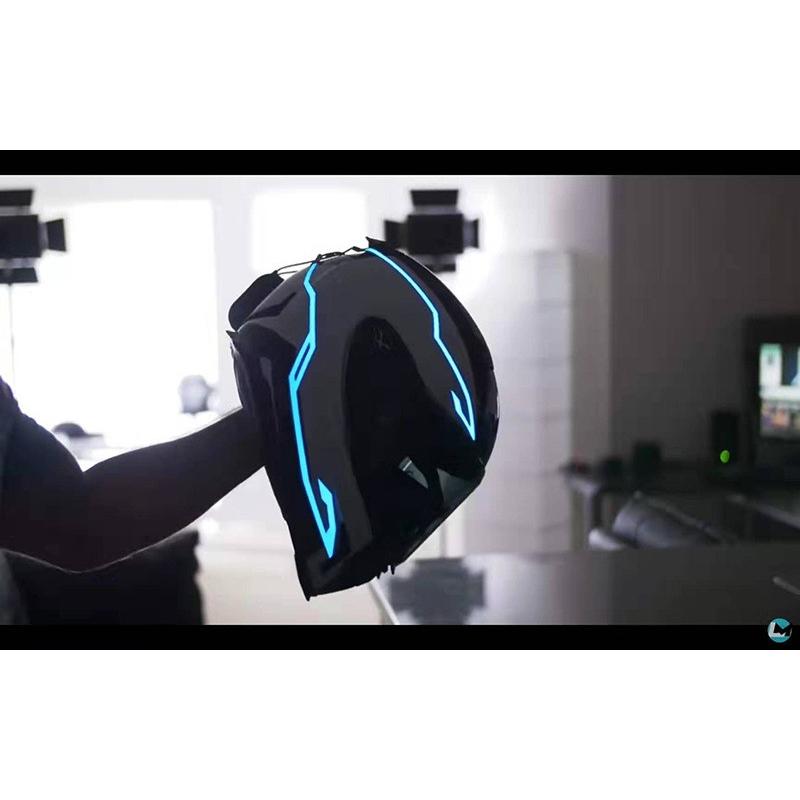 全罩式安全帽 led燈貼條 超酷炫摩托車機車夜行燈飾 夜間越野防水EL冷光燈條 創 光速戰記-細節圖8