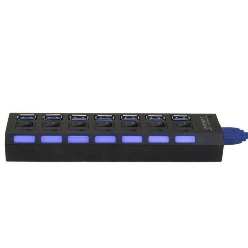 USB 3.0 hub 7口 7埠高速集線器 獨立開關控制隨插即用 可外接電源 支援win10