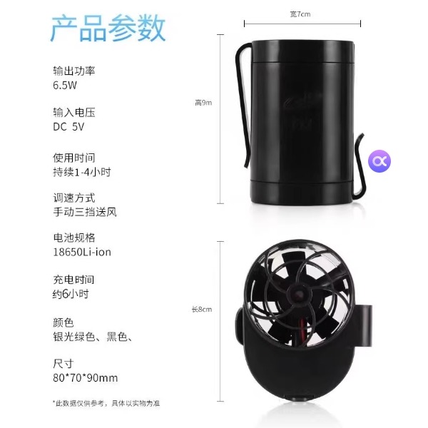 共田F118/F12腰掛風扇可換電池掛腰風扇電風扇工地迷你便攜隨身大風力掛頸掛脖電池高容量-細節圖2