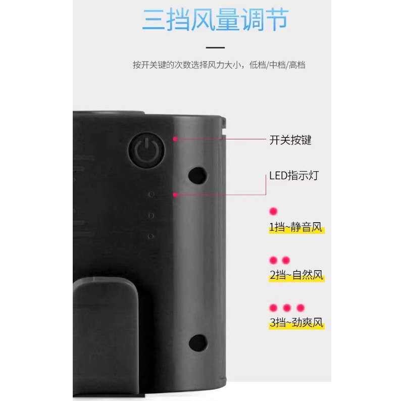 共田F118/F12腰掛風扇可換電池掛腰風扇電風扇工地迷你便攜隨身大風力掛頸掛脖電池高容量-細節圖3