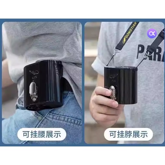 共田F118/F12腰掛風扇可換電池掛腰風扇電風扇工地迷你便攜隨身大風力掛頸掛脖電池高容量-細節圖4