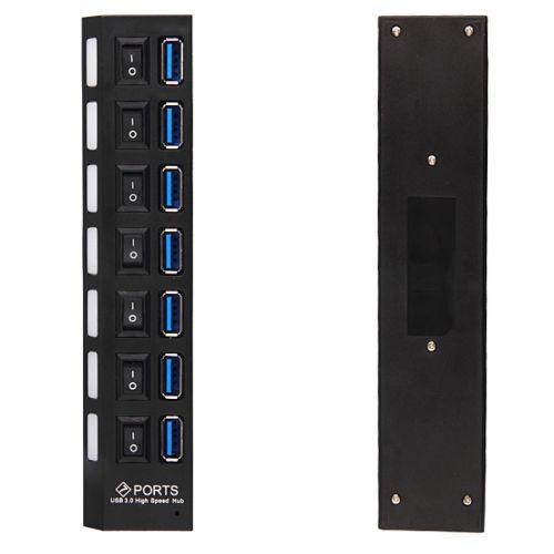 USB3.0 hub 7口 7埠高速集線器 獨立開關控制隨插即用 可外接電源 支援win10-細節圖3