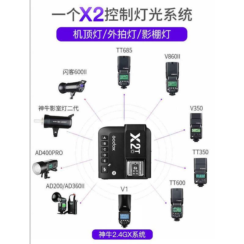 Godox 神牛X2T觸發器閃光燈無線發射器X2 V1 tt685 V860II 手機APP-細節圖2