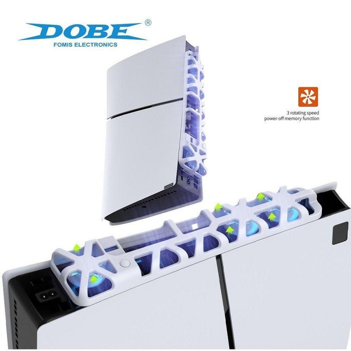 PS5 SLIM薄型主機專用DOBE光碟機版 數位版 USB3.0外掛科技冷光藍散熱風扇 開機啟動TP5-3538-細節圖4