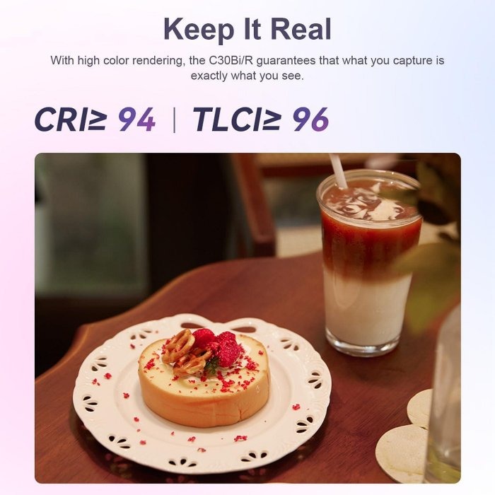 神牛Godox Litemons C30Bi LED攝影燈 雙色溫2800k6500K 航空晶片級封裝LED燈珠-細節圖2