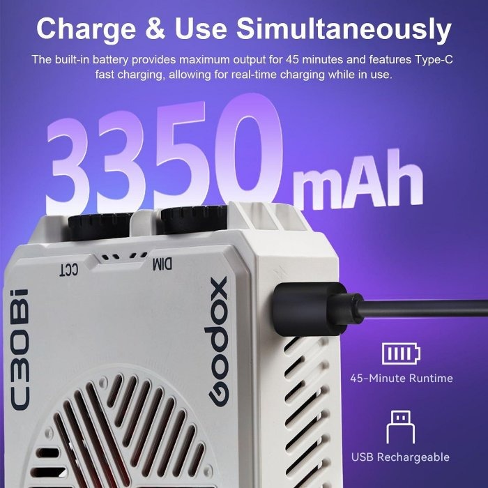 神牛Godox Litemons C30Bi LED攝影燈 雙色溫2800k6500K 航空晶片級封裝LED燈珠-細節圖3