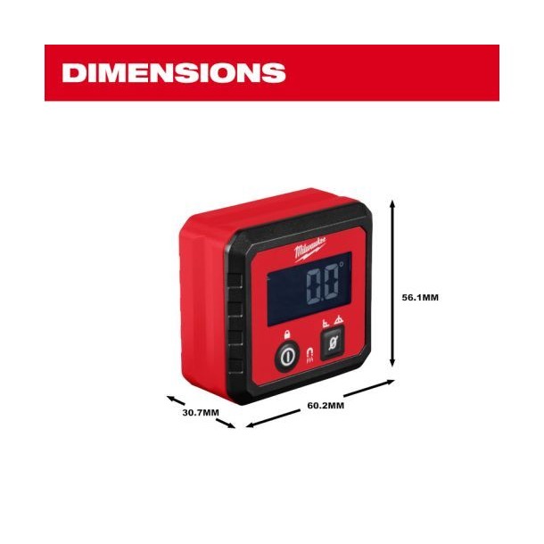 美沃奇milwaukee 米沃奇角度儀數顯傾角儀迷你水平儀 磁吸180度量角器-細節圖2