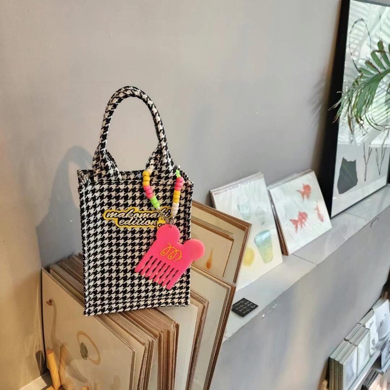 Chellmee ✈️韓國「MAKOMAKI  」千鳥格手提包 肩背包 側背包-細節圖3