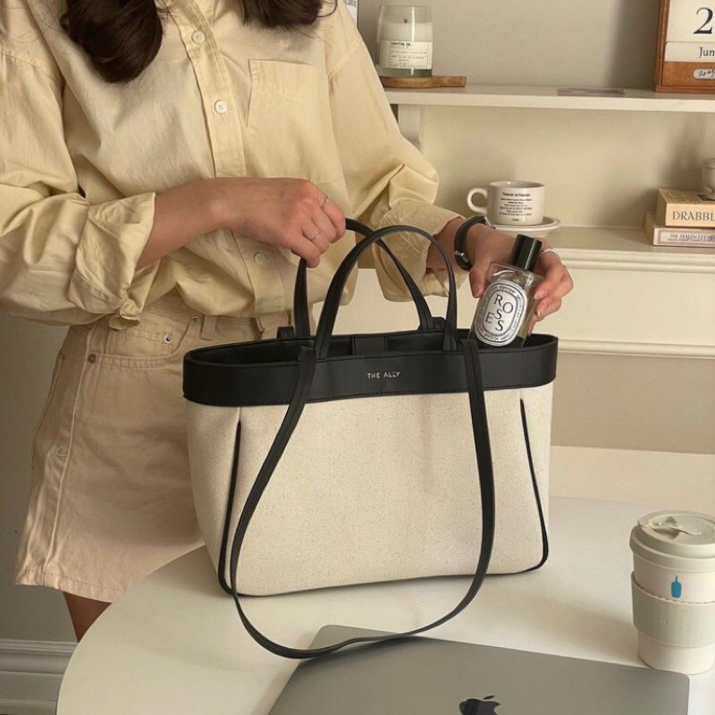 Chellmee ✈️韓國代購✈️ 「THE ALLY 」超人氣設計帆布品牌包 ANNA BAG肩背兩用包-細節圖4